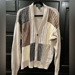 Vintage Orvis Mens 100% Cotton Cable Knit Cardigan Sweater in Size Medium